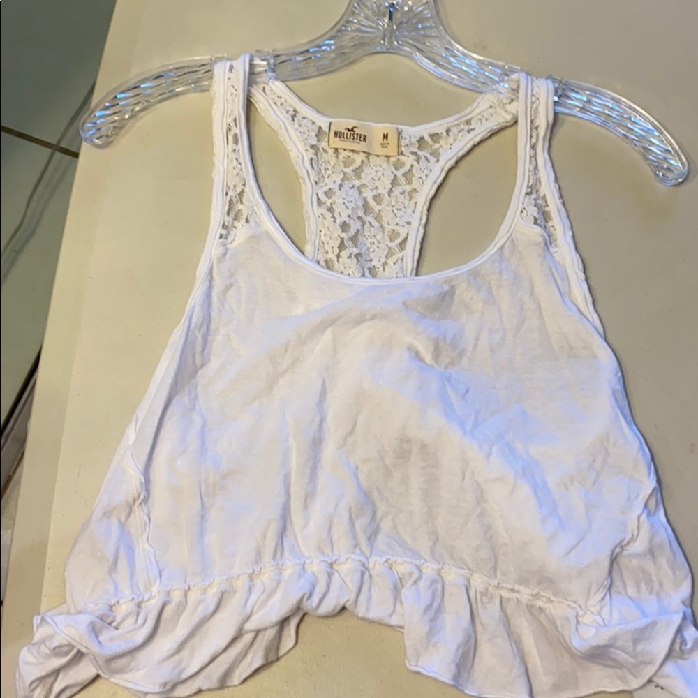 Hollister white crop top